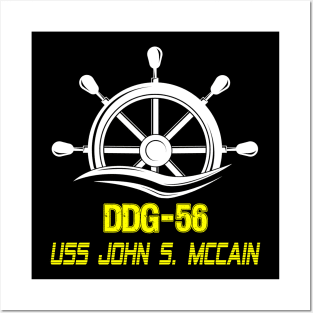 Uss John Mccain DDG 56 Gold Posters and Art